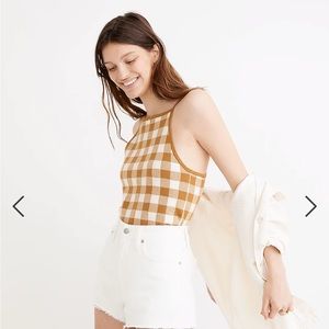 Madewell Gingham Apron Sweater Tank NWT